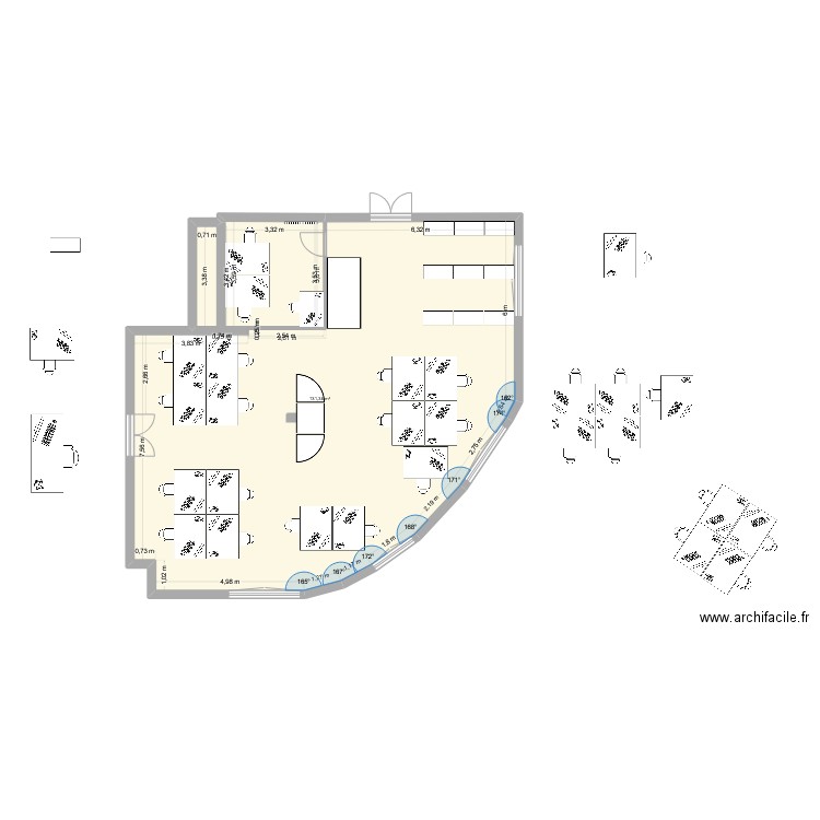 atelier. Plan de 1 pièce et 133 m2