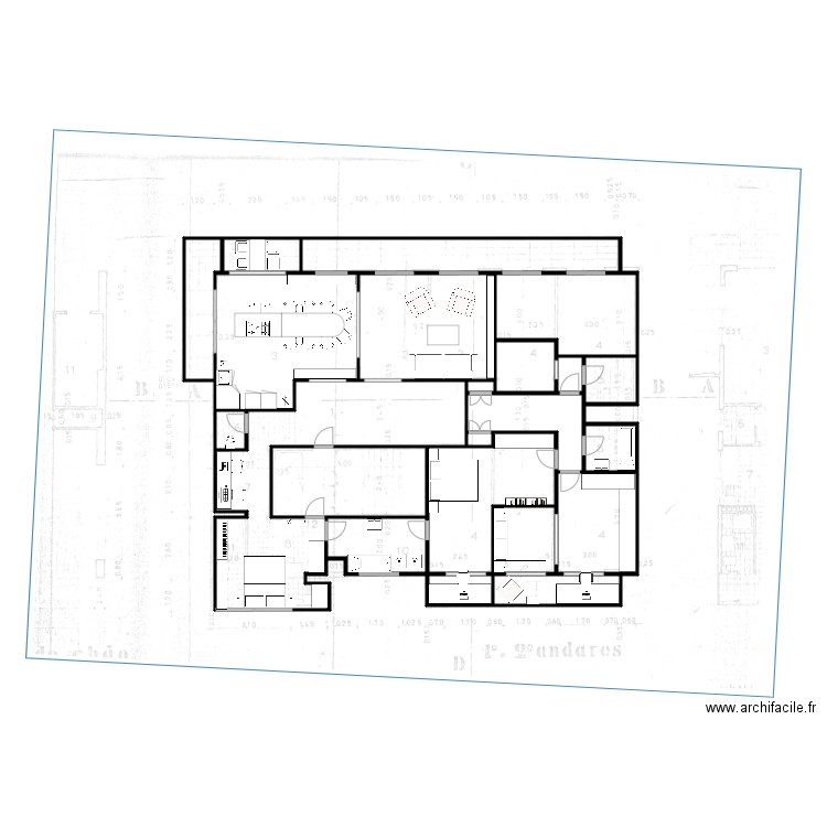 appart swan plan 3. Plan de 21 pièces et 212 m2