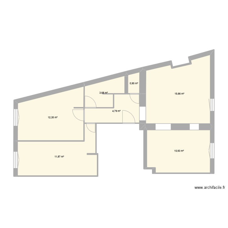 Mesure Appart. Plan de 7 pièces et 60 m2