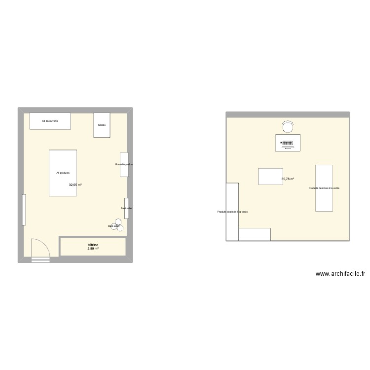 Atelier Materi. Plan de 3 pièces et 74 m2