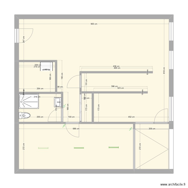 cournon2. Plan de 5 pièces et 78 m2