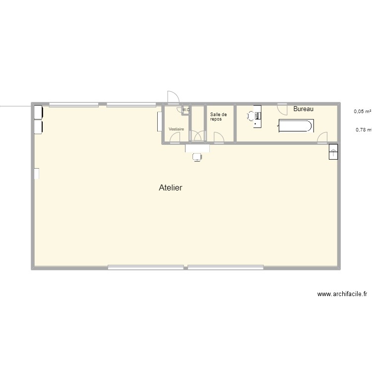 plan garage . Plan de 6 pièces et 45 m2