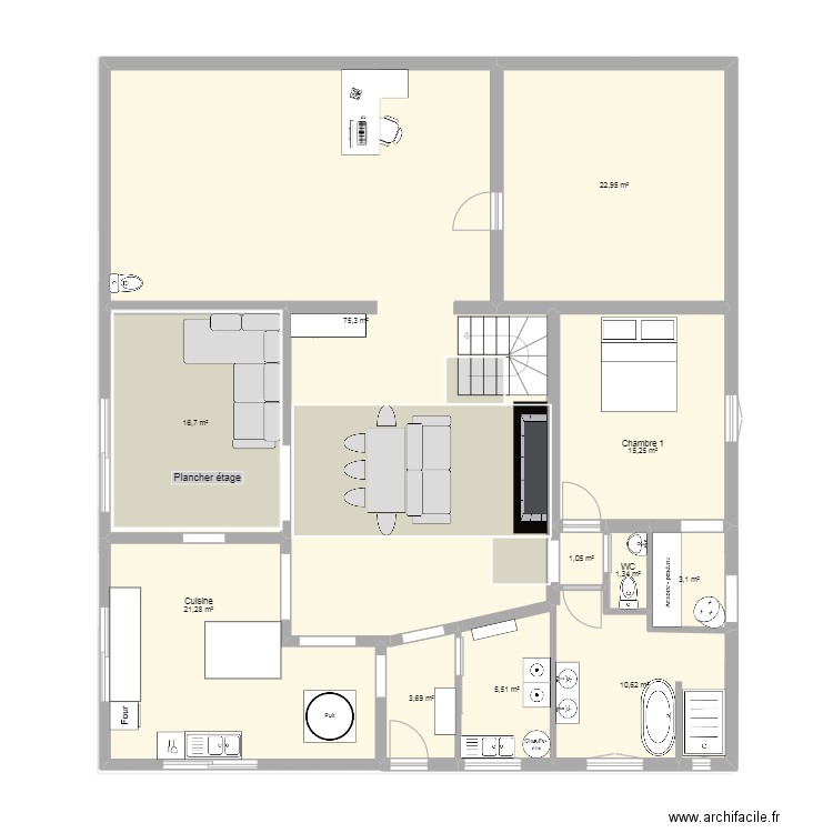 Test1. Plan de 11 pièces et 177 m2