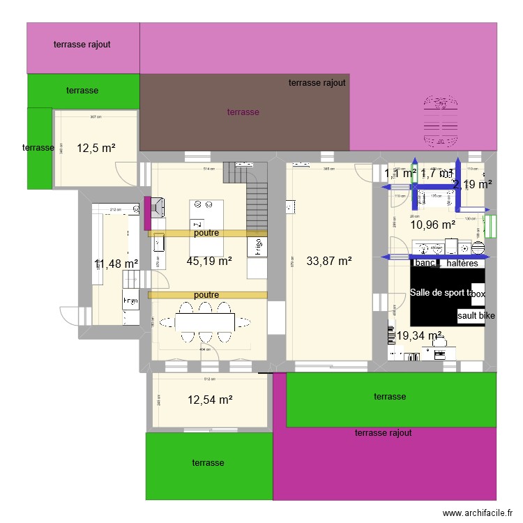 Plan maison Nico 1. Plan de 23 pièces et 388 m2