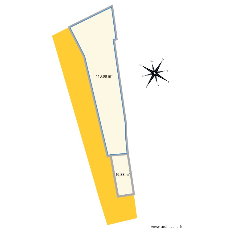 Charrière des Mulets plan cadastral. Plan de 2 pièces et 130 m2