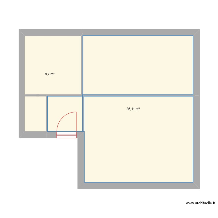  plan 1. Plan de 2 pièces et 45 m2