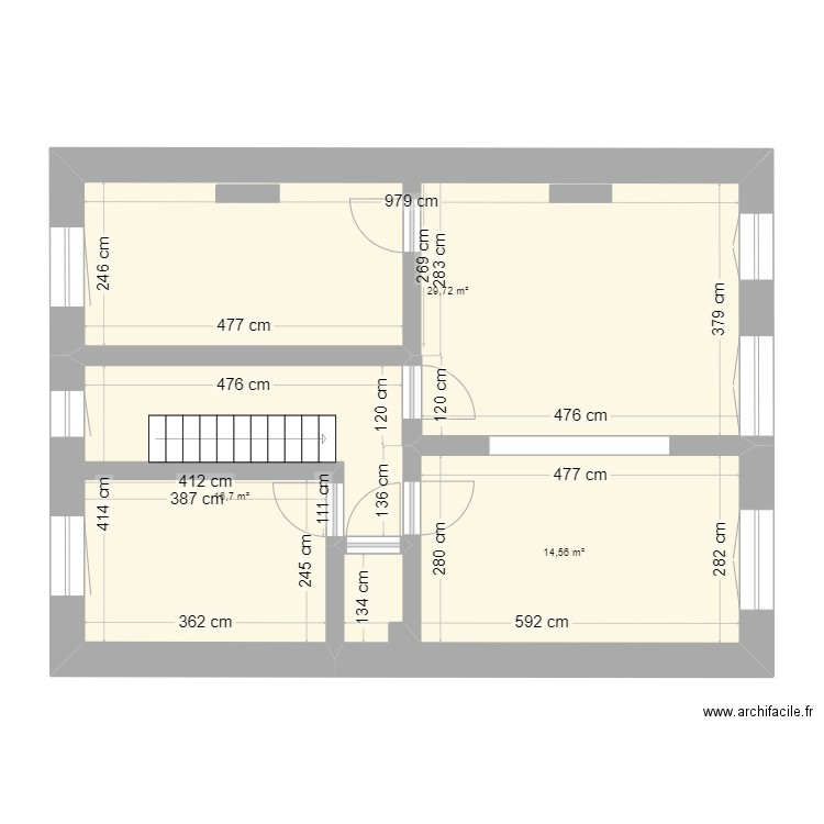 FC68_et1. Plan de 3 pièces et 61 m2