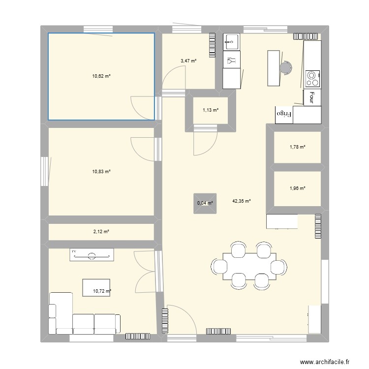 maison rafi. Plan de 10 pièces et 86 m2