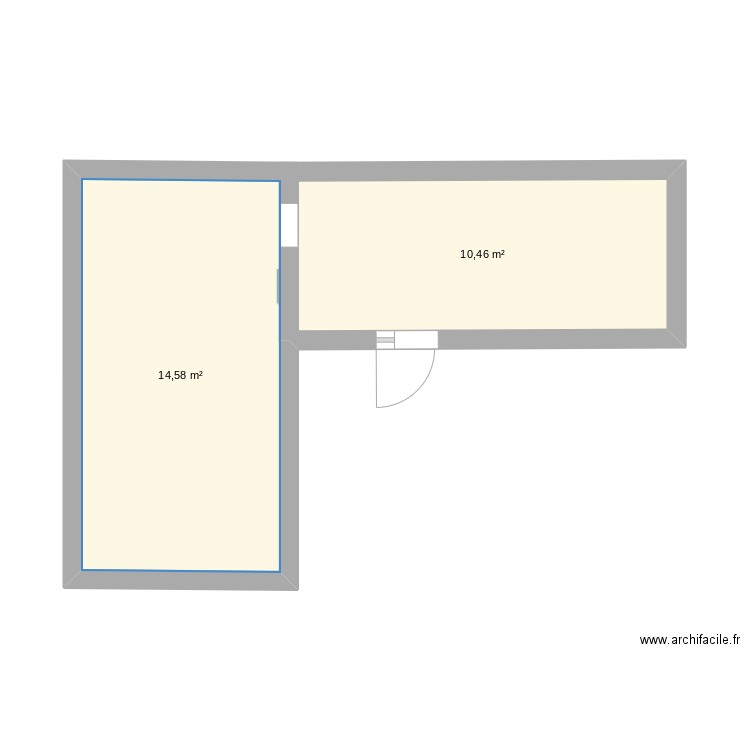 tècno. Plan de 2 pièces et 25 m2