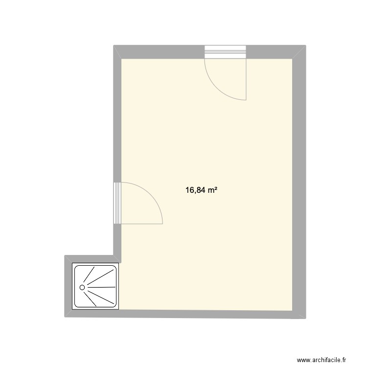 Buanderie. Plan de 1 pièce et 17 m2