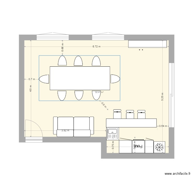 Showroom 2. Plan de 1 pièce et 32 m2