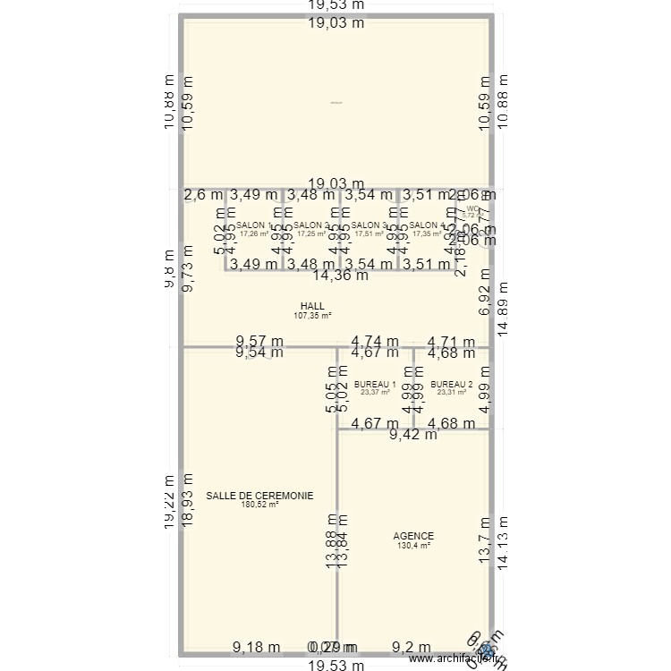 Agence CHARTRES. Plan de 11 pièces et 742 m2