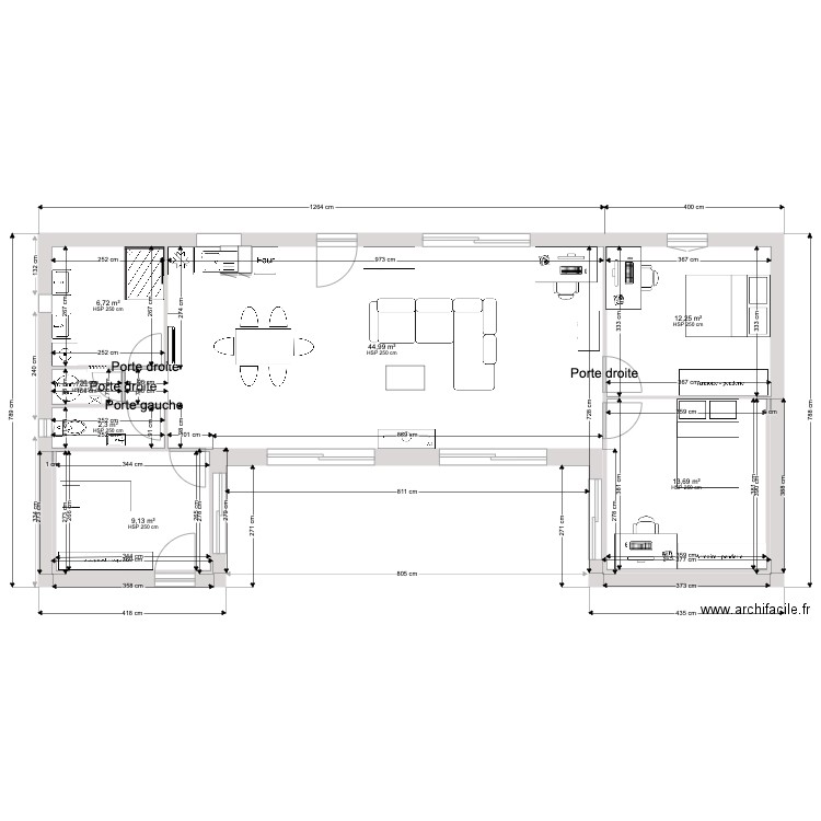 Vergné 2024 07 14 . Plan de 7 pièces et 90 m2