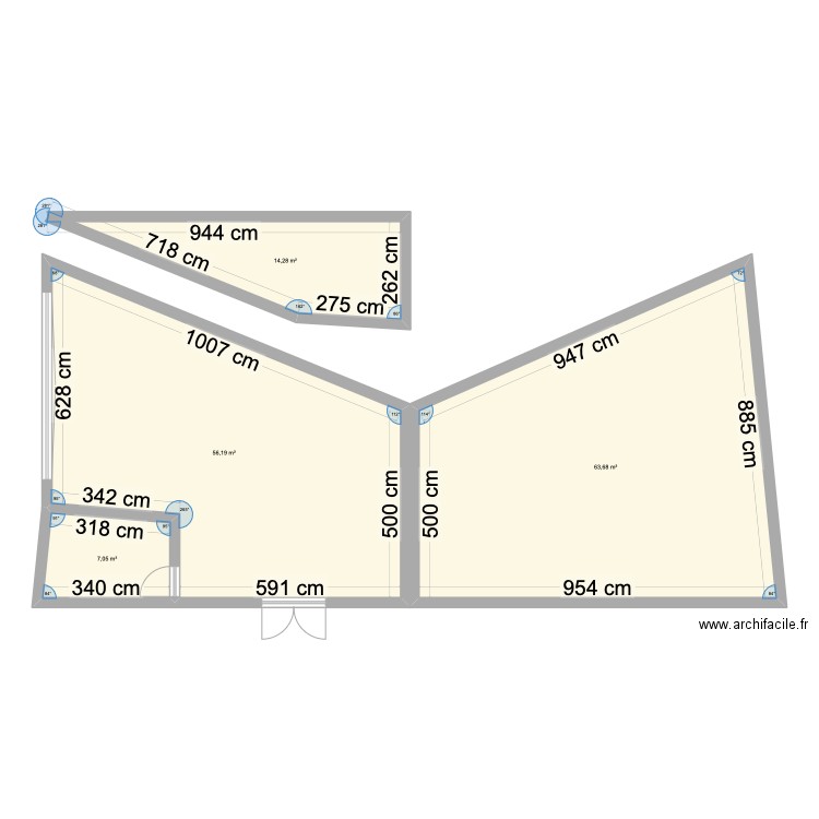 Frances. Plan de 4 pièces et 141 m2