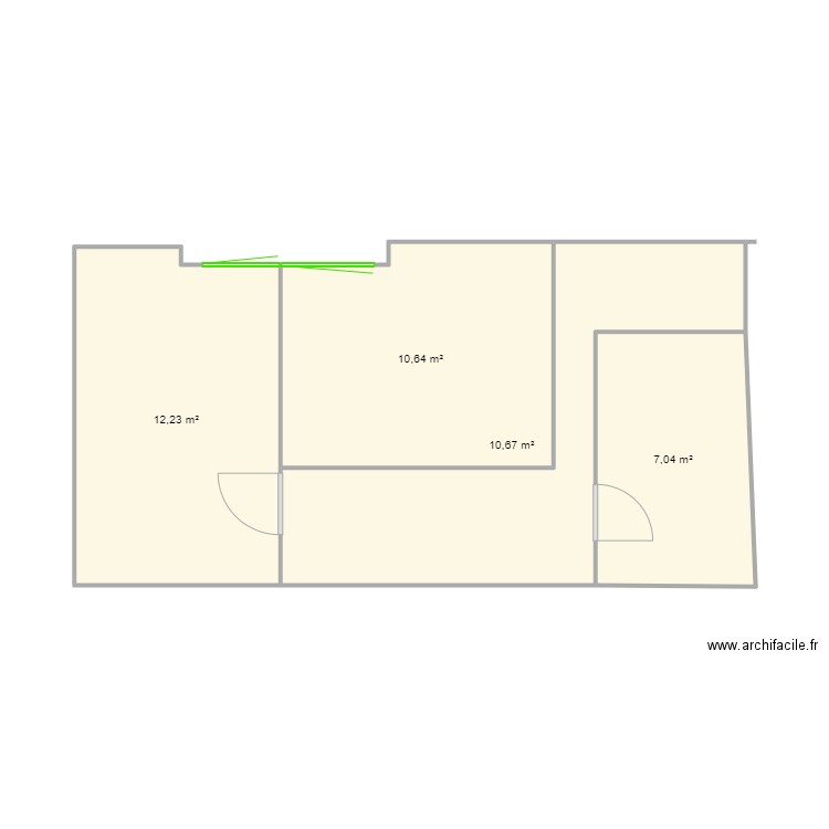 Premier étage . Plan de 4 pièces et 41 m2