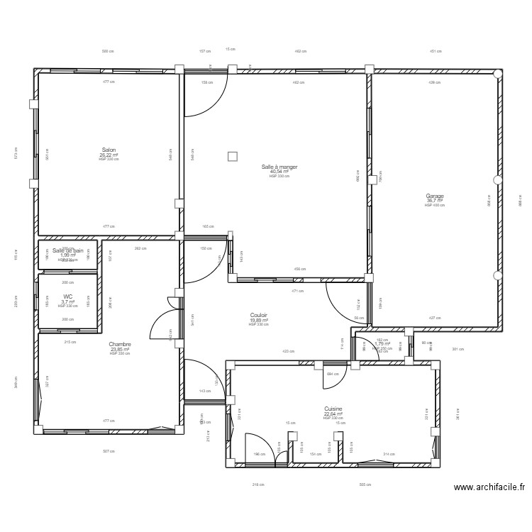 PLAN RDC. Plan de 9 pièces et 177 m2