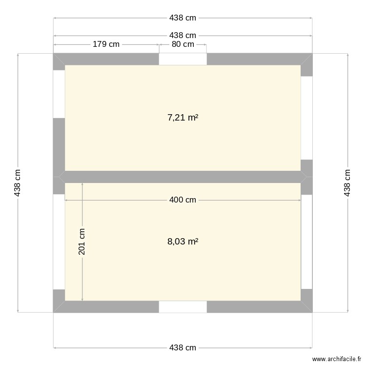 jozan. Plan de 2 pièces et 15 m2