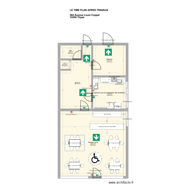 Le Time plan d'implantation. Plan de 6 pièces et 108 m2