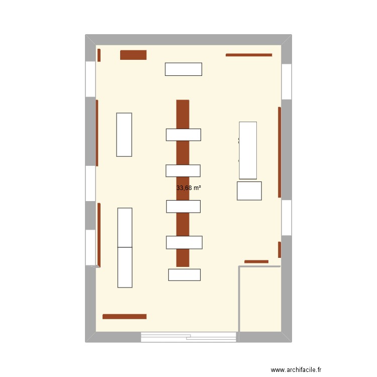 ressourcerie  1. Plan de 1 pièce et 34 m2