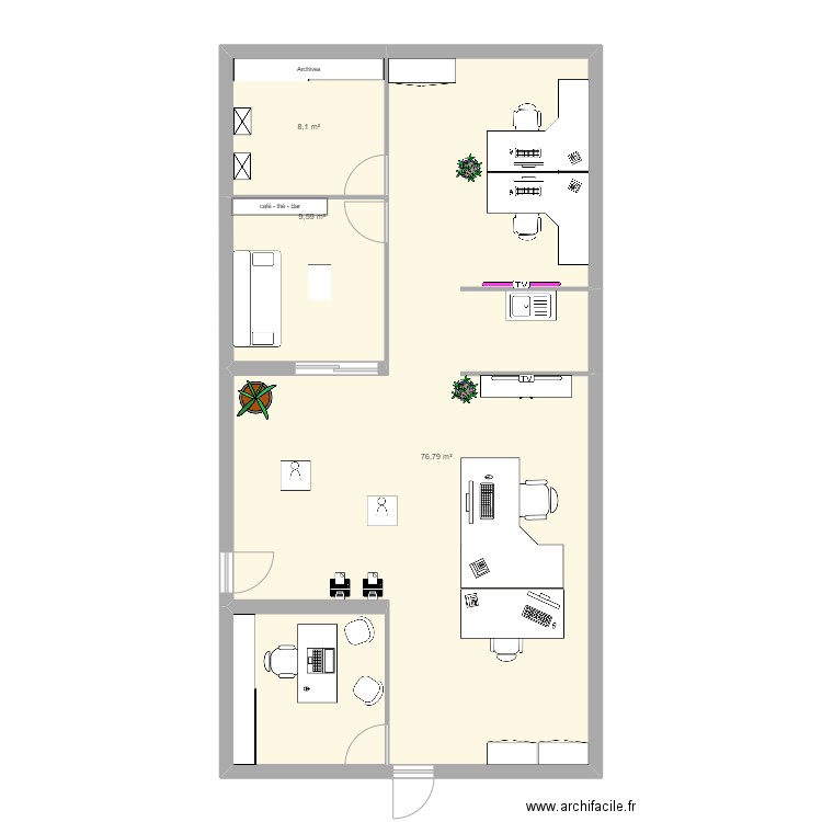 Bureau. Plan de 0 pièce et 0 m2