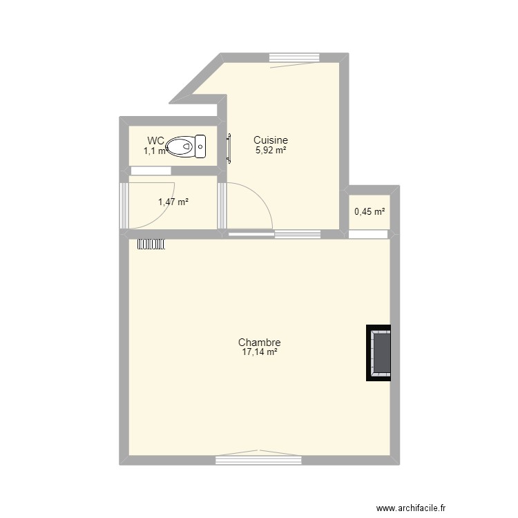 Plan appartement 16em. Plan de 5 pièces et 26 m2