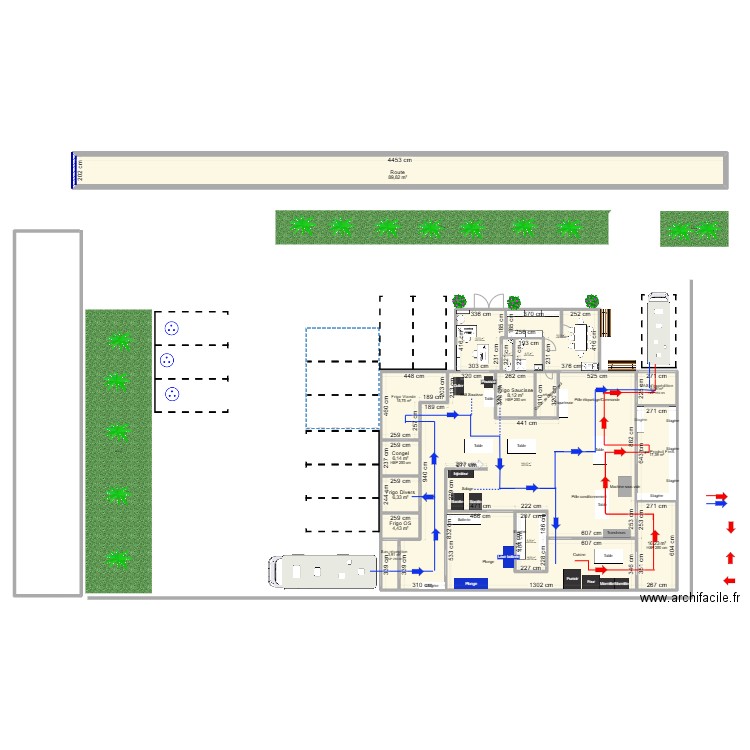 Plan Batiment 15X20 circuits Produits. Plan de 18 pièces et 422 m2