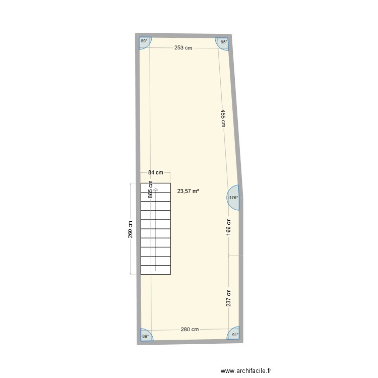 Puylaroque . Plan de 1 pièce et 24 m2