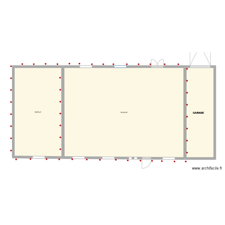 CHALOPIN . Plan de 3 pièces et 165 m2