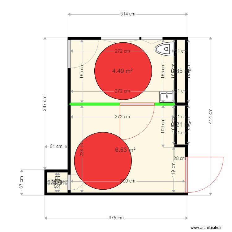 projet fabrice. Plan de 5 pièces et 12 m2