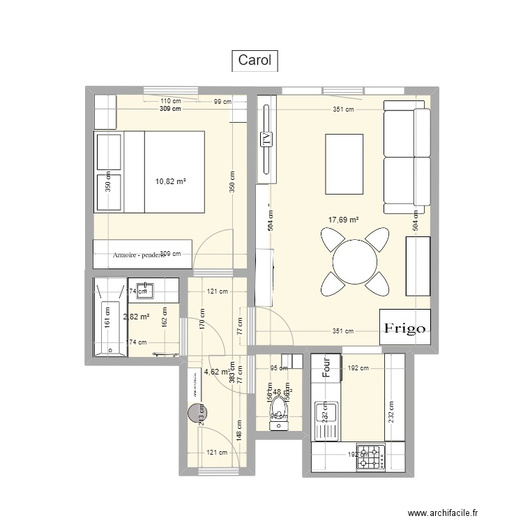 VàD 2. Plan de 6 pièces et 42 m2