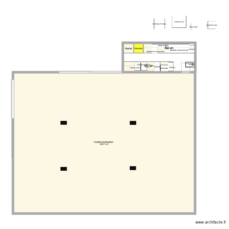 Plan basse Chico s 1 avec poteau. Plan de 5 pièces et 156 m2