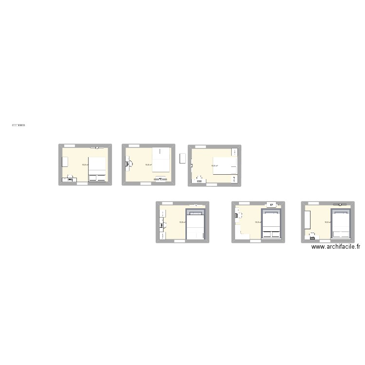 chambre 2025. Plan de 6 pièces et 63 m2