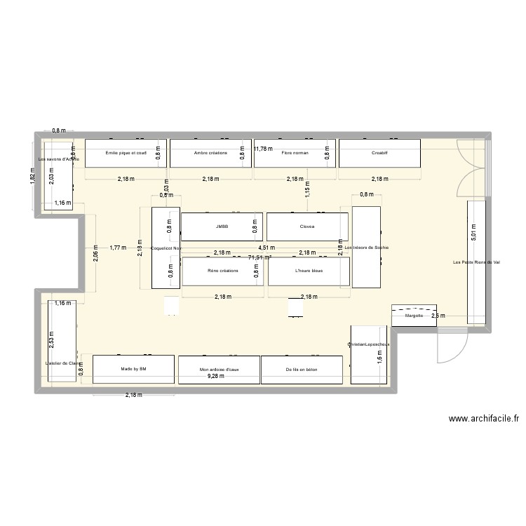 Beuvron 20251. Plan de 1 pièce et 72 m2