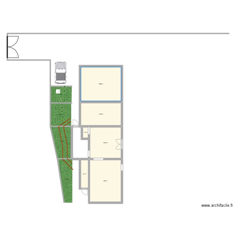 entree maison. Plan de 6 pièces et 94 m2