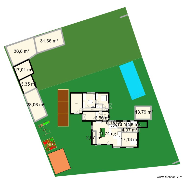 acqueduc4.2. Plan de 22 pièces et 283 m2