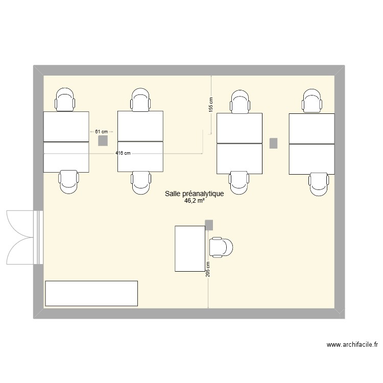 Salle Accueil LPA V3. Plan de 1 pièce et 46 m2