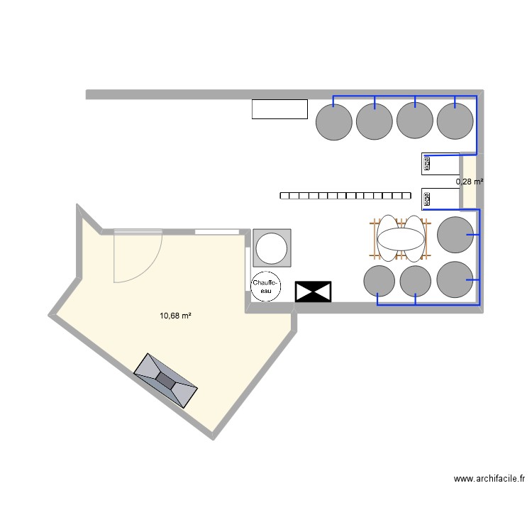 Le Renard. Plan de 2 pièces et 11 m2