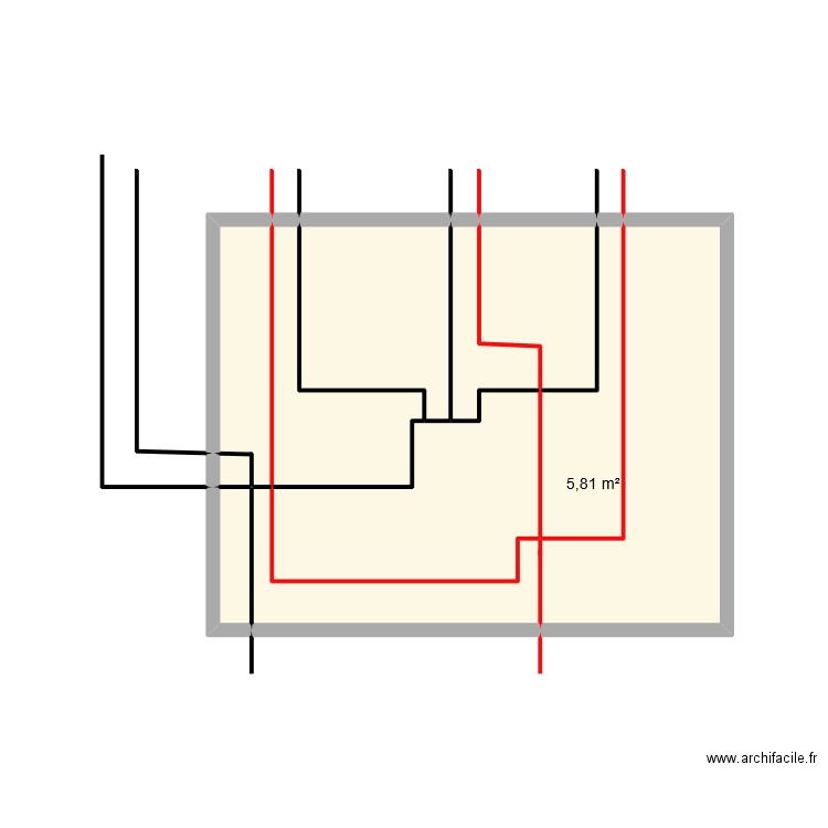 int . Plan de 9 pièces et 19 m2