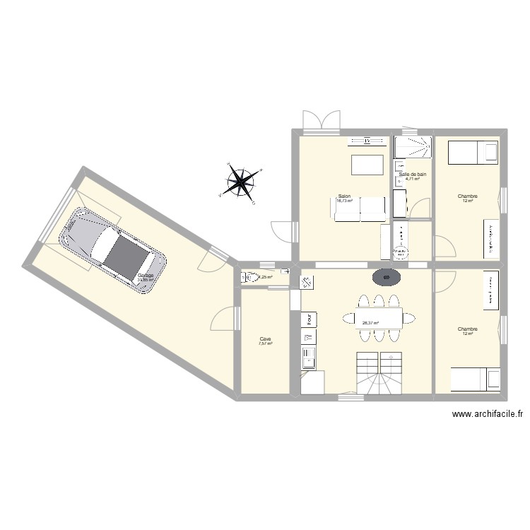 pommerieux 2. Plan de 8 pièces et 112 m2