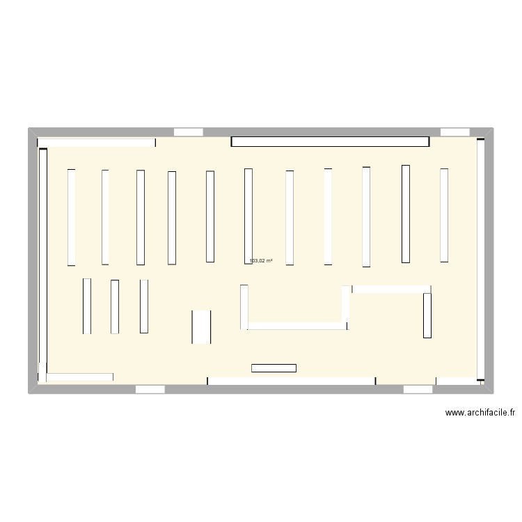 Magasin Grande Récré. Plan de 1 pièce et 103 m2