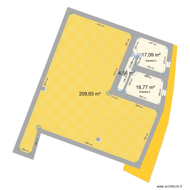 GRANGE. Plan de 38 pièces et 1697 m2