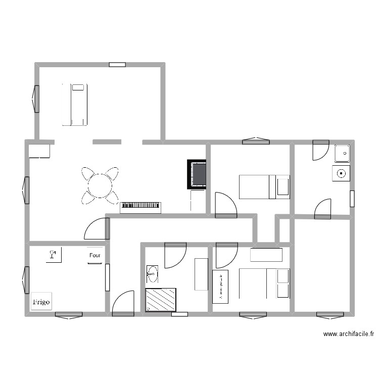 nimes. Plan de 9 pièces et 49 m2