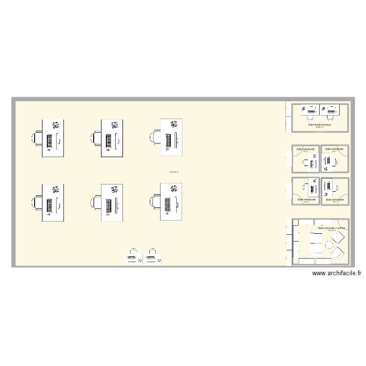 Nouvel espace. Plan de 7 pièces et 357 m2