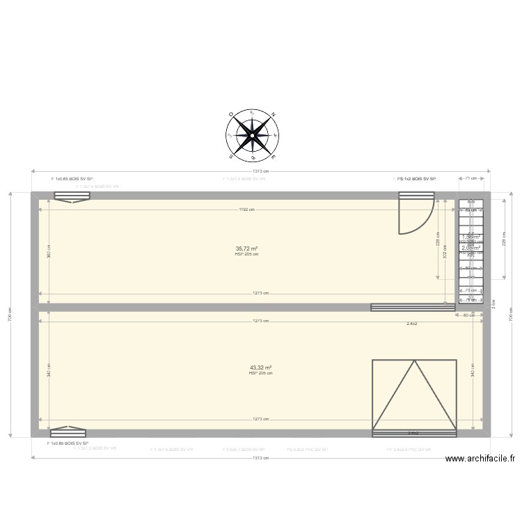 ML24011395. Plan de 6 pièces et 166 m2