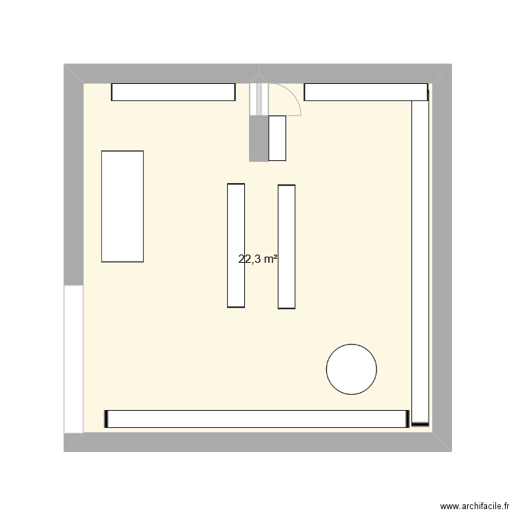 Plan de masse. Plan de 1 pièce et 22 m2