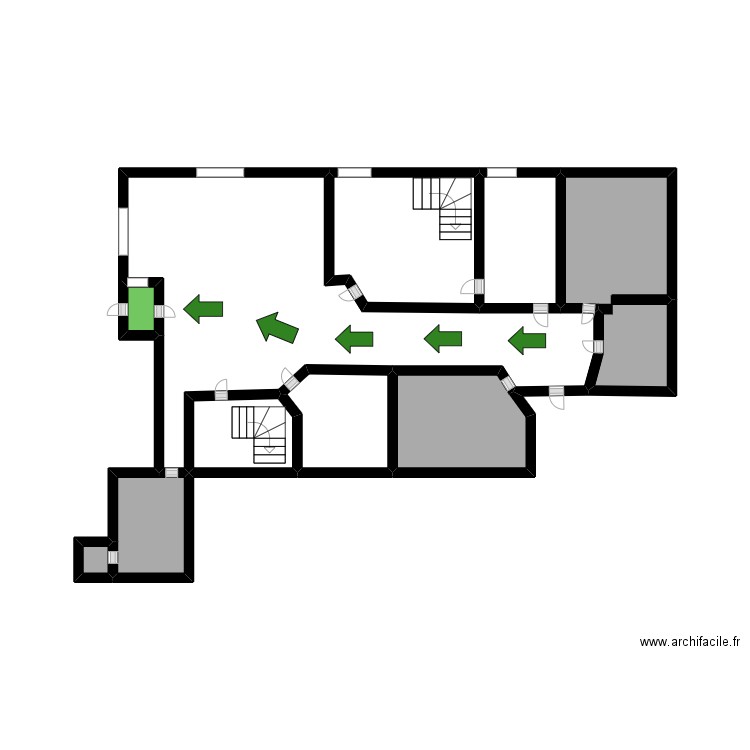 PLan d'évacuation gite . Plan de 9 pièces et 13 m2