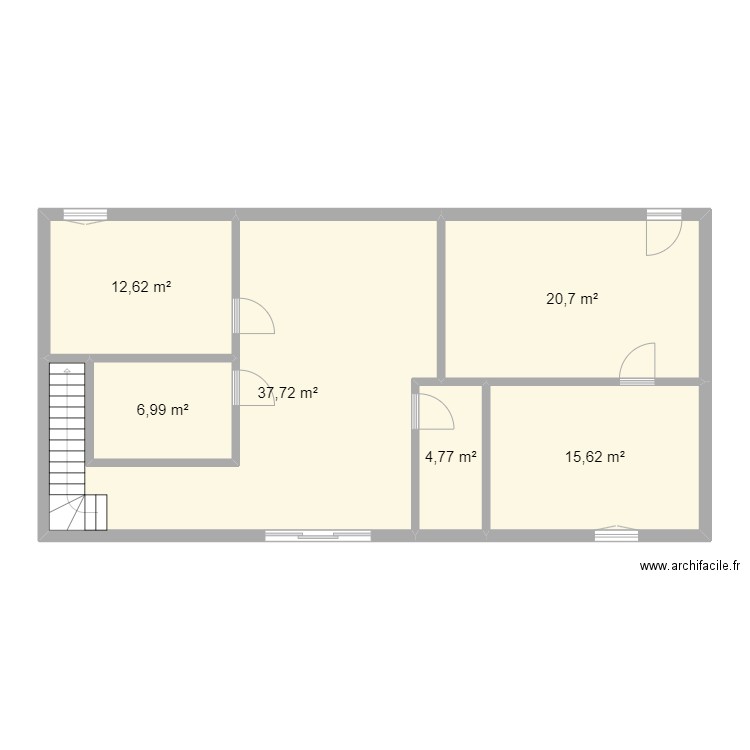 Solterre sous sol. Plan de 6 pièces et 98 m2