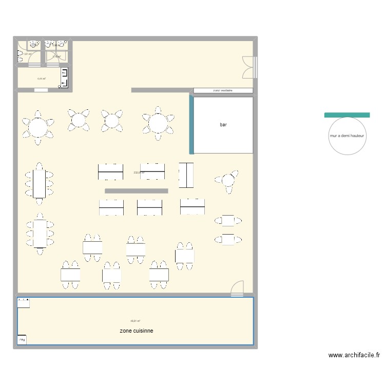 plan buffet du monde. Plan de 7 pièces et 287 m2