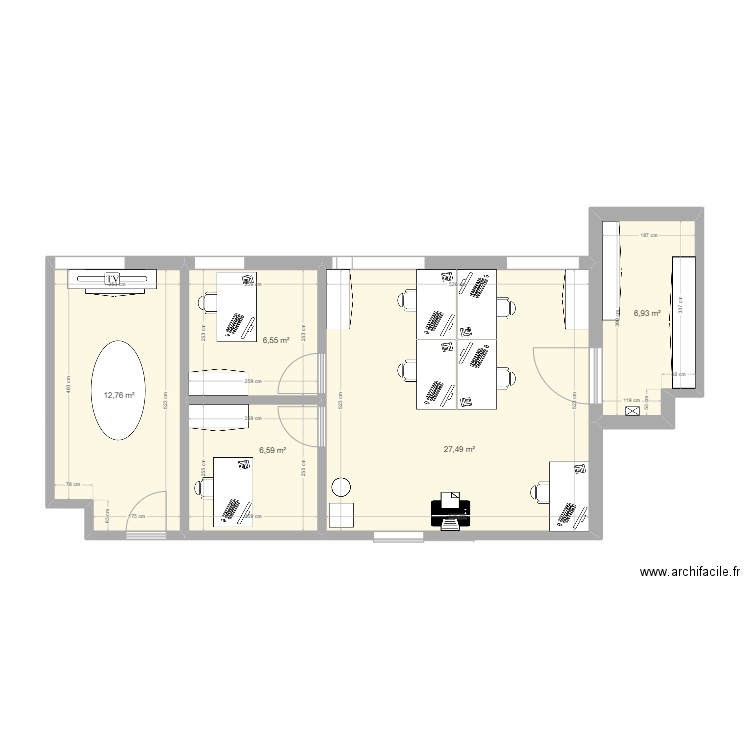 Bureau_version 3. Plan de 5 pièces et 60 m2