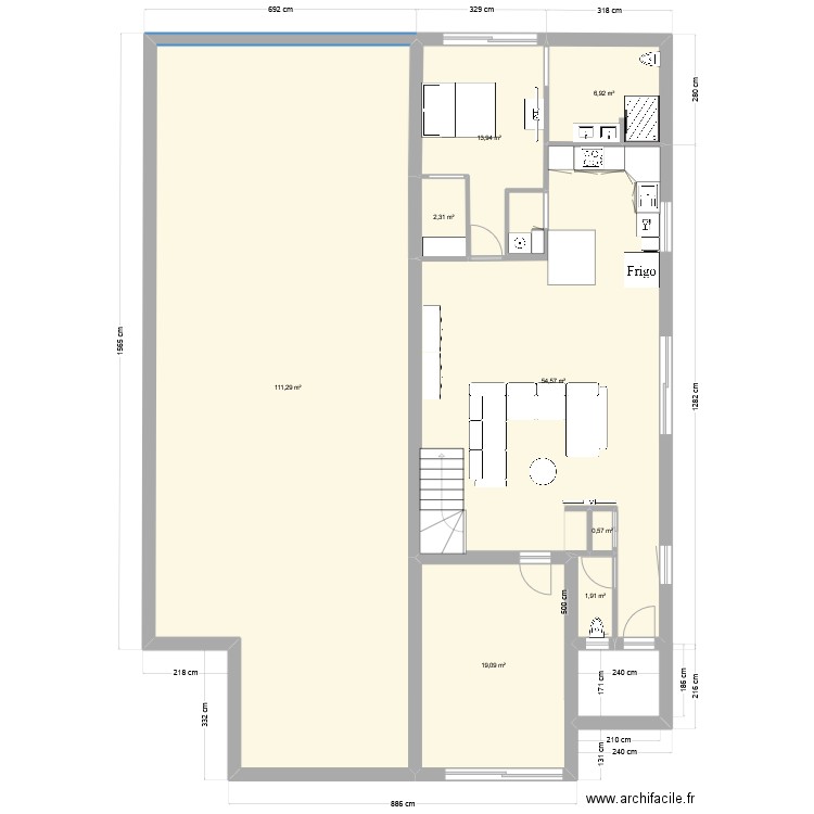 projets léo v02. Plan de 17 pièces et 301 m2